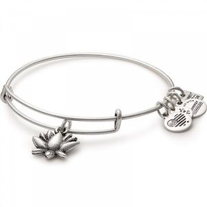 Alex and Ani Lotus Flower Silver Bracelet